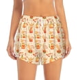 thumbnail image 4 of Lsque Fall Leaves Printed Women's Running Shorts with Liner Pockets,Elastic Quick Dry Workout Athletic Gym Yoga Shorts,Womens High Waist Shorts-Medium, 4 of 9