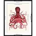 thumbnail image 5 of Art.com Red Octopus 3 Art Print by Fab Funky, Black Frame Wall Art, 23" x 29", 5 of 5