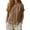 Brown, variant on Women's Linen Button Down Shirt Short Sleeve Crew Neck Blouse Soft Loose Fit Lightweight Summer Basic Tops by Yigetop Brown XXL