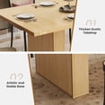 thumbnail image 4 of Hawsaiy 78" Rectangular Farmhouse Dining Table for 6–8, Large Kitchen Table with Grooved Wood Base, Thick Waterproof Top for Dining Room, Natural, 4 of 8