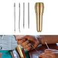 thumbnail image 2 of Multifunctional Leather Sewing Awl Tool Set Leather Sewing Needle Awl with Metal Handle Leather Shoe Repair Tool Set, 2 of 8