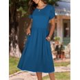 thumbnail image 4 of Zeagoo Short Sleeve Dress for Women Boho Beach Dresses Aline Midi Sundress with Pocket Casual Loose Shift Dress Summer Floral Tshirt Dress, 4 of 6