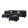 thumbnail image 1 of Black Polyfiber Fabric Left or Right Hand Chaise Reversible SECTIONAL Set with Ottoman, 1 of 3