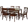 thumbnail image 4 of TMS Brown Albury 7-Piece Cross Back Dining Set, Brown Finish, 4 of 4