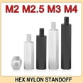 thumbnail image 2 of M2 M2.5 M3 M4 White Black Nylon Standoff Hex Column Support PCB Pillar Motherboard Standoffs Stud Plastic Male Female Spacer, 2 of 5