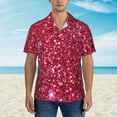 thumbnail image 2 of Disketp Hawaiian Shirts For Men,Pink Glitter Print Mens Casual Short Sleeve Button Down Shirts Beach Shirt, 2 of 7