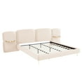 thumbnail image 3 of Christopher Knight Home King Size Upholstered Platform Bed Frame with Headboard and Nightstands, Beige, 3 of 9