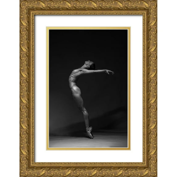 Levi, Avshalom 23x32 Gold Ornate Wood Framed with Double Matting Museum Art Print Titled - Dance Body 4