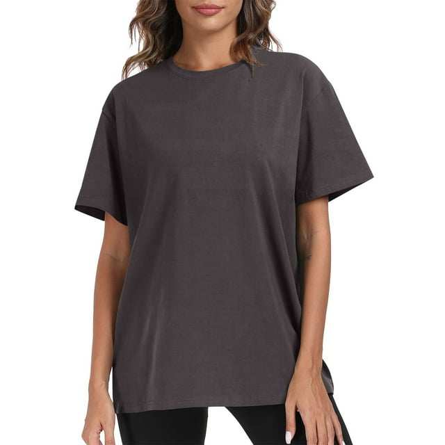 asjyhkr Womens Cotton T Shirts Crew Neck Short Sleeve Solid Color Summer Tops Lightweight Basic Tees