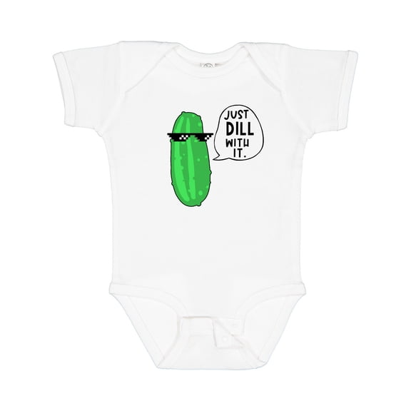 Inktastic Just Dill with It Chill Dill Pickle in Sunglasses Boys or Girls Baby Bodysuit