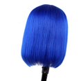 thumbnail image 4 of Perruque en Cheveux Humains Pré-Épilée Colorée 10 Pouces Lisse Courte Perruques Bob 13x4 Lace Front Perruque Bob Cheveux Vierges Blanchis Nœuds avec Cheveux de Bébé Bob Bleu, 4 of 7