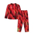 thumbnail image 2 of Uemuo Strawberry Red Pattern Womens Pajama Sets,PJ Set for Women,Pajamas for Women Logo,Long Sleeve Pajama Set for Women,Soft Long Sleeve Top With Pants-X-Large, 2 of 9