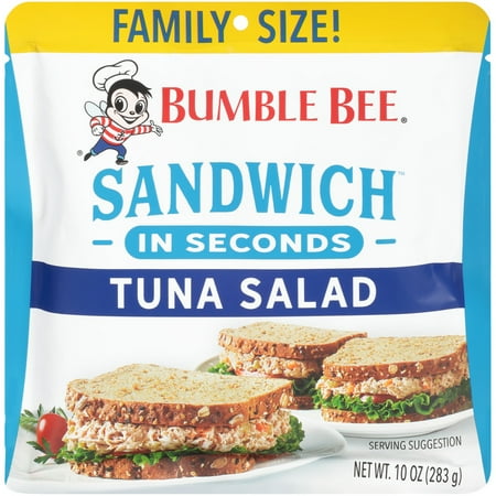 (2 Pack) Bumble Bee Sandwich in Seconds Tuna Salad Pouch, High Protein, Tuna Fish, Family Size, 10 Ounce Pouch (2 pack)