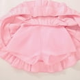 thumbnail image 4 of Zwiiyzr 2025 4-11Y Girl's Tiered Layer Shirred Skirts Casual Solid Color High Waisted Pleated Ruffle Flowy Elastic Skirts Pink, 4 of 5