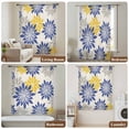 thumbnail image 6 of Geometric Flower Sheer Curtains 63 Inches Long, Vintage Country Floral Blue Yellow on Linen Light Filering Curtains, Breathable Simi Curtain Privacy Drapes for Living Room Bedroom Window Treatment, 6 of 9