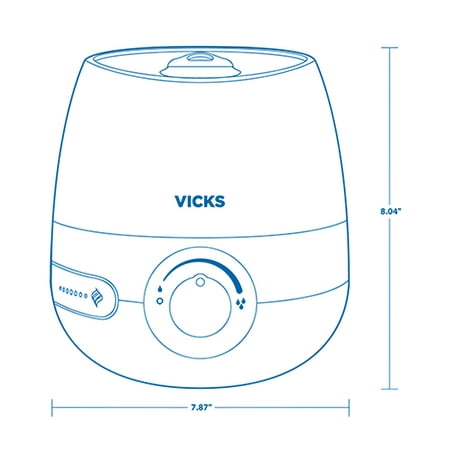 Vicks Top Fill 0.5 gallon Ultrasonic Cool Mist Humidifier - White