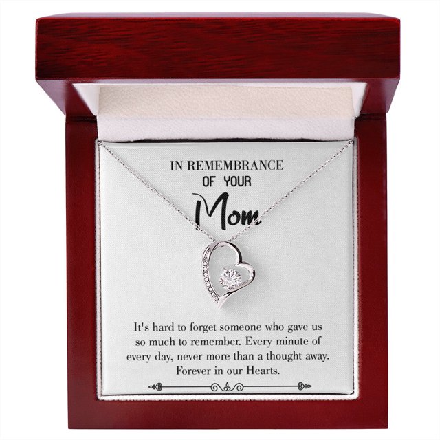 To Mom Remembrance Message So Much to Remember White Forever Necklace w Message Card