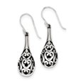 thumbnail image 1 of Sterling Silver Antiqued Fancy Dangle Earrings (41 X 11) Made In Thailand qe1931, 1 of 3