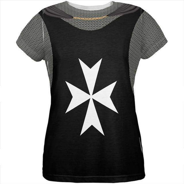 Halloween Knights Hospitaller T-Shirt pour Femmes à Imprimé Intégral de Costume d'Armure