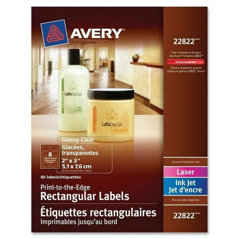 Custom Rectangle Waterproof Juice Labels - Clear Film - 24 Qty - Avery
