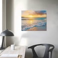 thumbnail image 3 of Nawypu Ocean Wall Art Pictures for Living Room Beach Canvas Wall Art Decor for Bedroom Gold Sunset Canvas Painting for Wall Coastal Theme Art Print for Home Decoration Ready to Hang 20x16 inch, 3 of 4