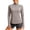 Gray, variant on Shirts for Women Dressy Casual Women's solid color stand collar casual top, long sleeve, thumb sleeve sun protection shirt/shirt Beige S