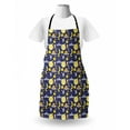 thumbnail image 3 of Cartoon Apron, Sleeping Animals Stars Night Sky with Moon Clouds Panda Bear Fox Zebra Lion, Unisex Kitchen Bib with Adjustable Neck for Cooking Gardening, Adult Size, Multicolor, by Ambesonne, 3 of 4