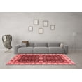 thumbnail image 3 of Ahgly Company Indoor Round Geometric Red Traditional Area Rugs, 5' Round, 3 of 4