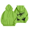 thumbnail image 4 of Fiaer Women's Hooded Sweatshirts Loose Drawstring Hoodies Ocean Theme Graphic Long Sleeve Tops with Pocket Green M, 4 of 6