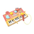 thumbnail image 2 of Instrumento de percusión, teclado de piano, juguete musical de aprendizaje con micrófono, tambor de piano, juguete musical para Navidad, bebés y niños Rojo, 2 of 10