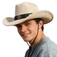 thumbnail image 5 of Chapeau de Cowboy Style Frontière Occidentale Mode Classique Couvre-Chef Jazz pour Occasions Extérieures et Soleil, 5 of 5