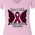 thumbnail image 4 of Inktastic Multiple Myeloma Cancer Awareness Hope & Faith with Butterfly Ribbon Women's V-Neck T-Shirt, 4 of 5