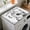 Laundry Room Sketch, variant on Teal Floral Washer Dryer Top Cover Mat 23.6"x19.7", Rubber & Non-Woven Fabric Anti-Slip Dust Proof Washing Machine Top Protector Pad, Washer Dryer Covers for The Top