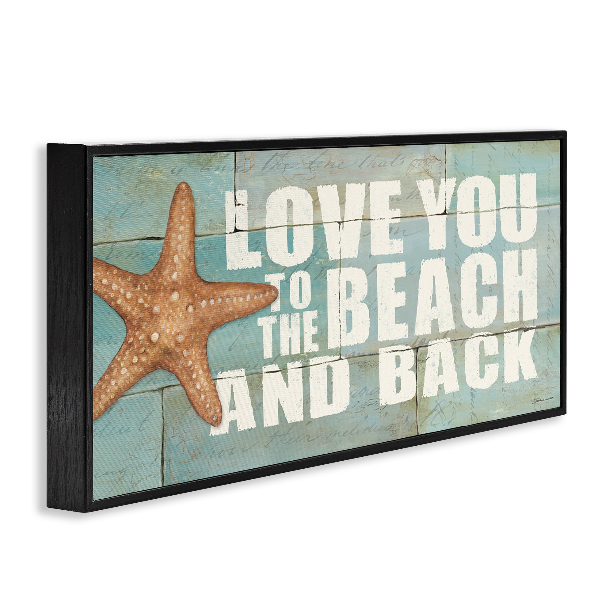 Stupell Industries Beach & Back on Bricks Animals & Insects Painting Black Framed Art Print Wall Art, 30 x 13