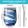 thumbnail image 5 of 12oz Insulated Wine Tumbler with Lid & Straw, Stainless Steel Egg Shape Cup, Liquid & Marble Print, 5 of 5