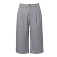 thumbnail image 4 of BUWTTER Mens Capri Pants Flat Front 3/4 Length Trouers Summer Lightweight Breathable Straight Leg Shorts with Pockets Grey XL, 4 of 5