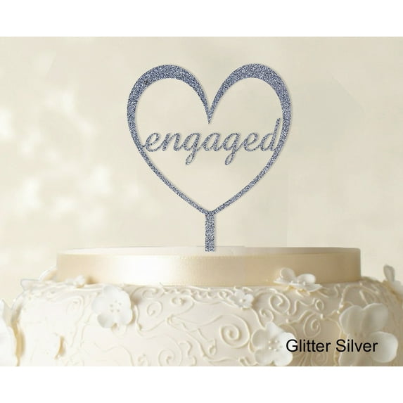 "Monogram Wedding Cake Topper Custom Glitter Silver Cake Topper Color Option Available 5.5""-6.5"" Inches Wide"