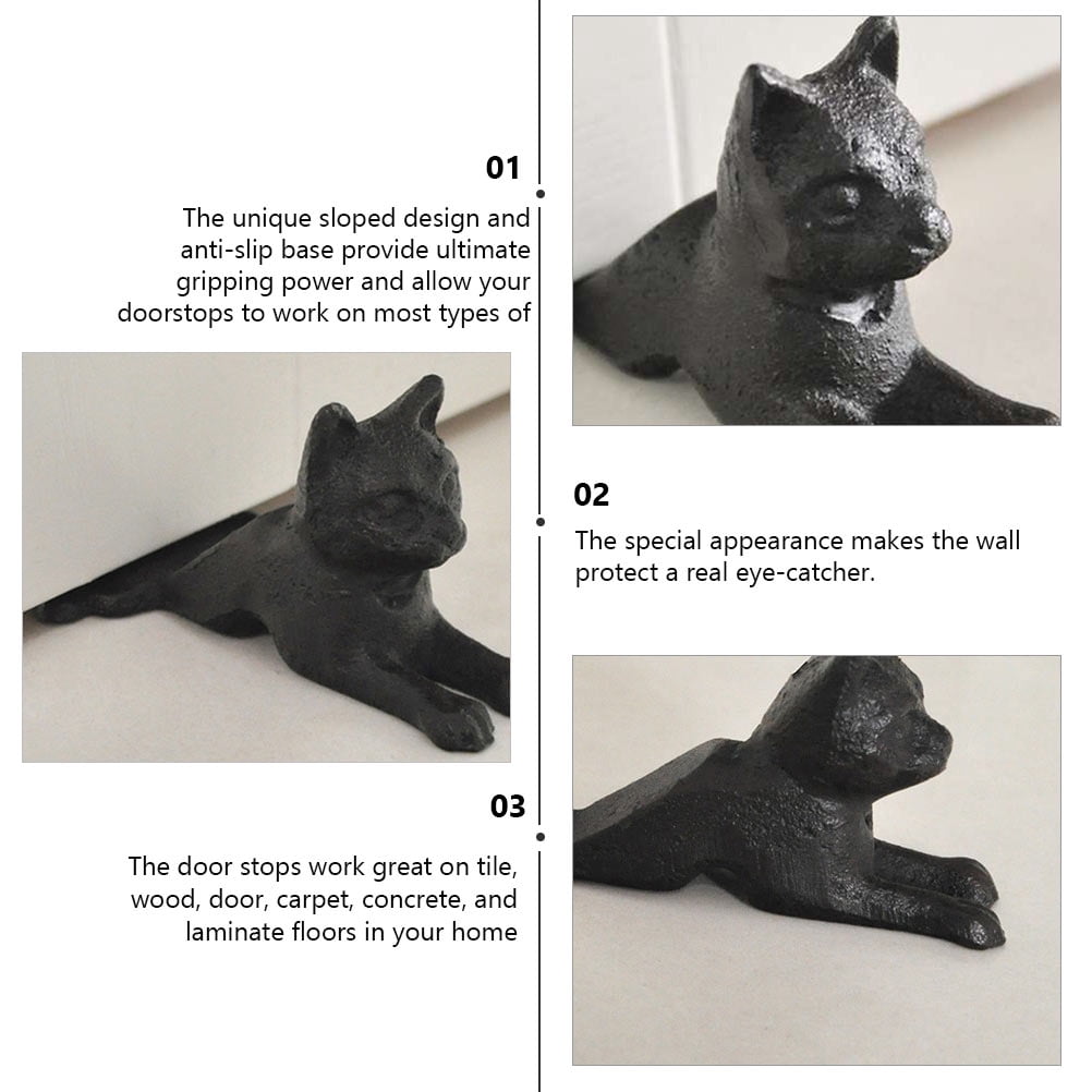 unbranded  2 Pcs Cat Door Interior Stoppers Security Cast Iron Functional Decor