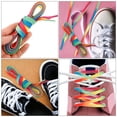 thumbnail image 3 of 2pcs Waxed Shoelace for Hockey Shoes Rainbow Gradient Colorful Flat Polyester Shoelaces Waterproof for Ice Skating, 3 of 8