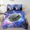 thumbnail image 1 of Erosebridal Ice hockey Bedding Sets King Size, Gradient Geometry Comforter Sets with Sheets, Sports Player Decor, Reversible 7pcs, 1 of 5