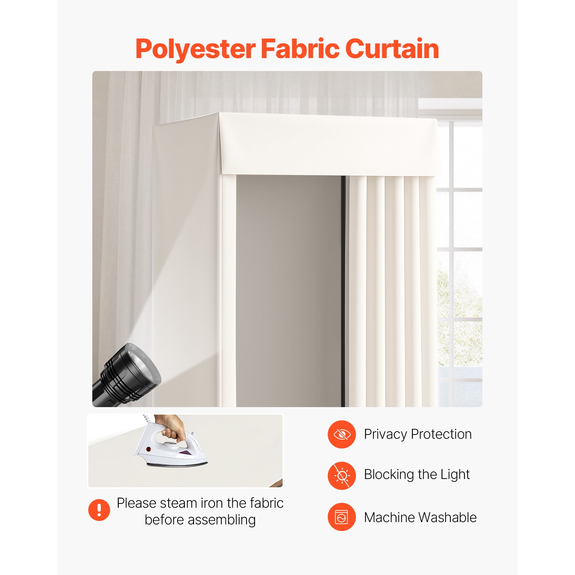 KFFKFF Portable Dressing Room with Durable Curtains, Privacy Space Featuring Casters and a Robust Metal Hook, Ideal for Boutiques, Malls, Tailor Shops, and Outdoor Use (39 x 39 x 81 in