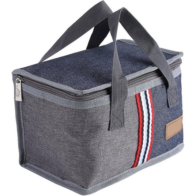 Bolsa de almuerzo aislada, caja de comida de almacenamiento de comida campestre de viaje, refrigerador térmico de totalizador portátil