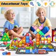 thumbnail image 3 of Juego de azulejos magnéticos IGIVI para carretera, 104 unidades, con coche para niños de más de 3 años, 3 of 6