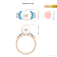 thumbnail image 5 of ANGARA Freshwater Cultured Pearl & Swiss Blue Topaz Butterfly Ring in 14K Rose Gold for Women | June Birthstone, Birthday, Anniversary, Jewelry Gift for Women | Pearl Ring, 5 of 8