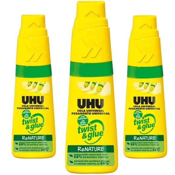 Adhesivo UHU Twist & Glue RENATURE sin solventes 35 mL (x3)