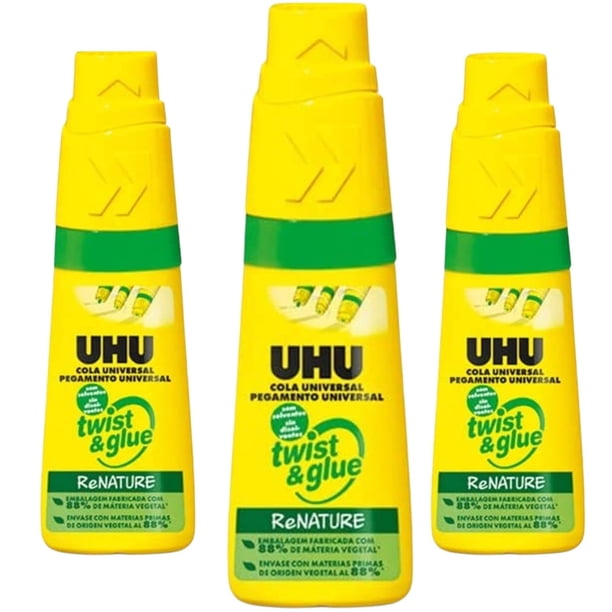 Adhesivo UHU Twist & Glue RENATURE sin solventes 35 mL (x3)
