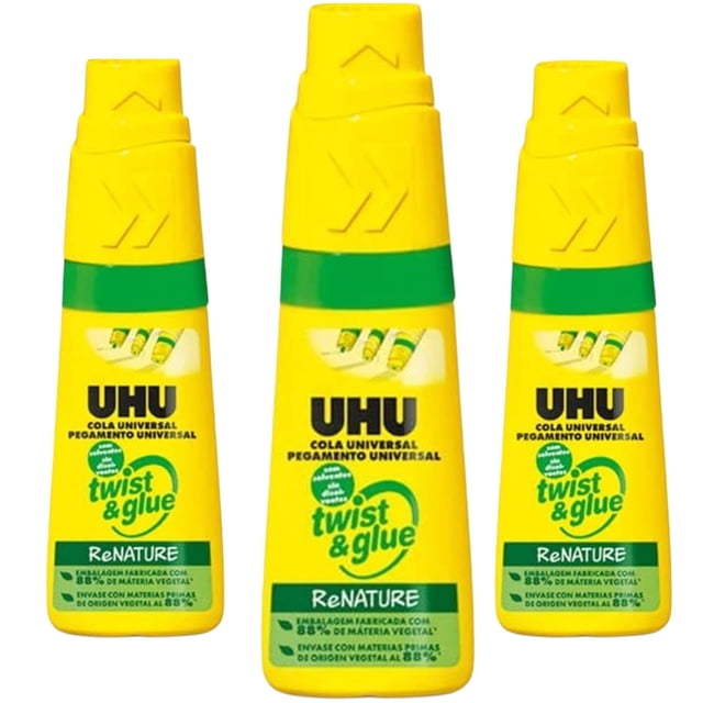 Adhesivo UHU Twist & Glue RENATURE sin solventes 35 mL (x3)