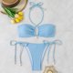 thumbnail image 1 of Trajes de baño para mujer, bikinis de cintura alta con cordón ajustable, traje de baño fruncido, conjunto dividido, trajes de baño para mujer, trajes de baño para mujer, traje de baño para mujer, traj, 1 of 7