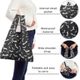 thumbnail image 5 of 5 Pack Foldable Shopping Bag,Black Halloween Bats with White Reusable Grocery Bags with Pockets,Large Reusable Tote Bags with Handles Waterproof & Lightweight, 5 of 6