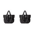 thumbnail image 3 of Jumpingount Bolso de hombro acolchado de algodón Múltiples opciones de color Bolso de mano acolchado de gran capacidad Bolso tipo almohada Negro Negro 2Conjunto, 3 of 6